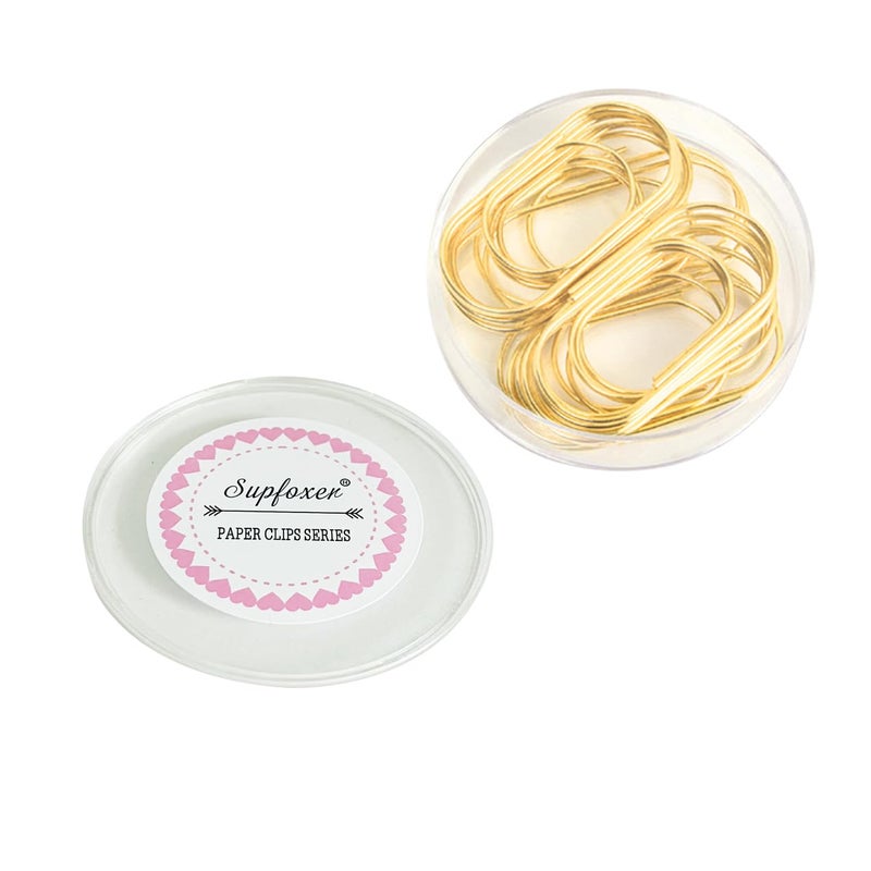 Supfoxer Gold Paper Clips, 20pcs 50mm 1.97" Jumbo Fat Wide Paper Clips Non-Skid Smooth Finish Steel Wire Medium Office Supply Accessories - Image 4